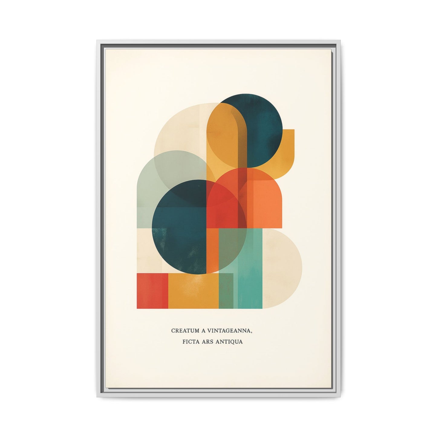 Creative Vision Framed Abstract Canvas Wall Art — Mid-Century Modern Geometric Design | Vintageanna