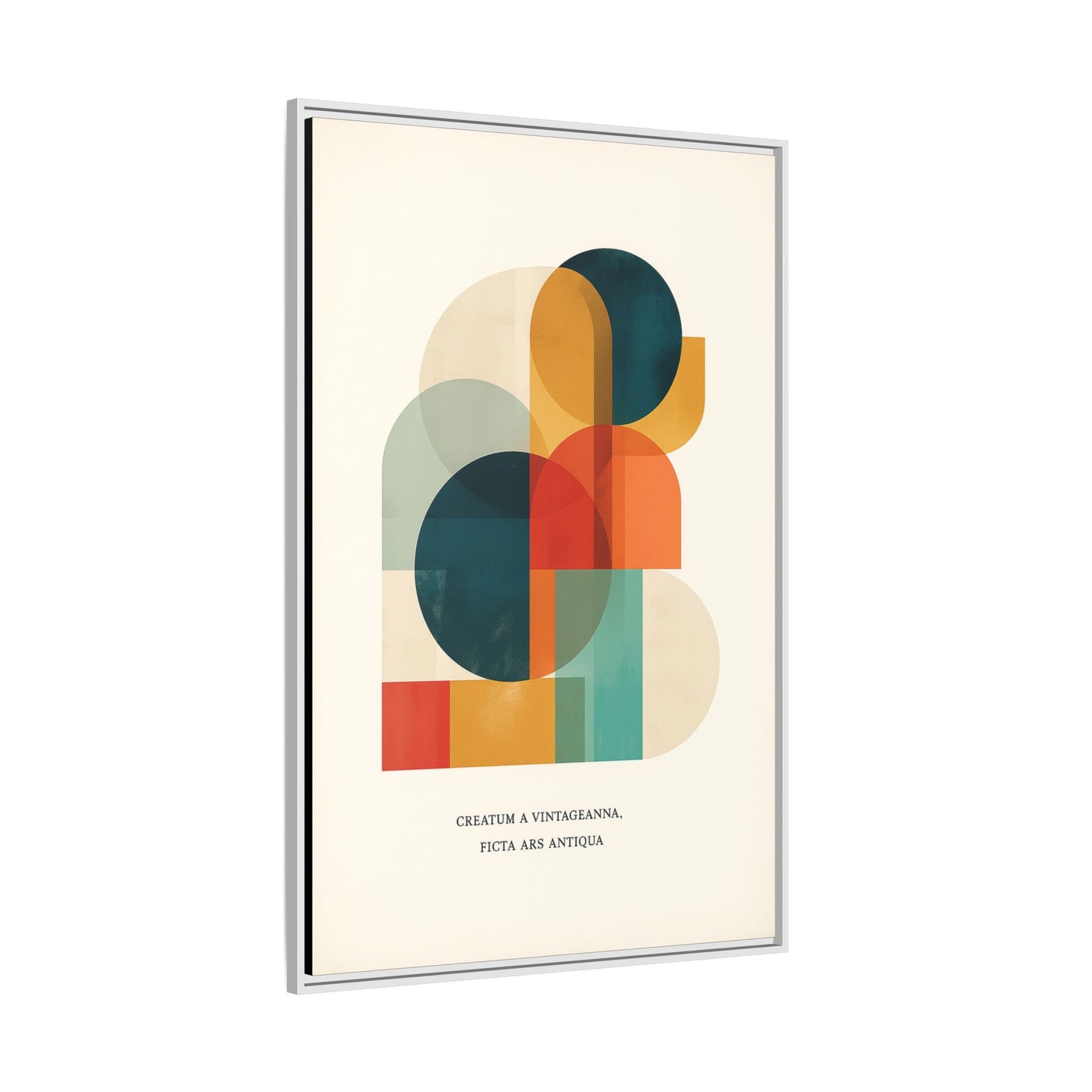 Creative Vision Framed Abstract Canvas Wall Art — Mid-Century Modern Geometric Design | Vintageanna