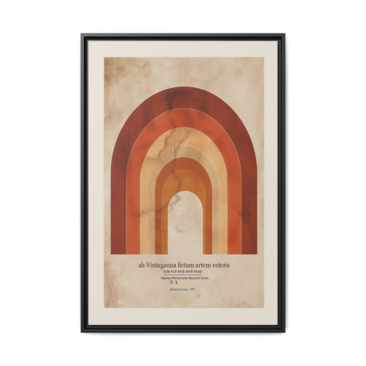 Retro Rainbow Canvas Wall Art — Framed Matte Print, Mid-Century Modern Boho Decor | Vintageanna