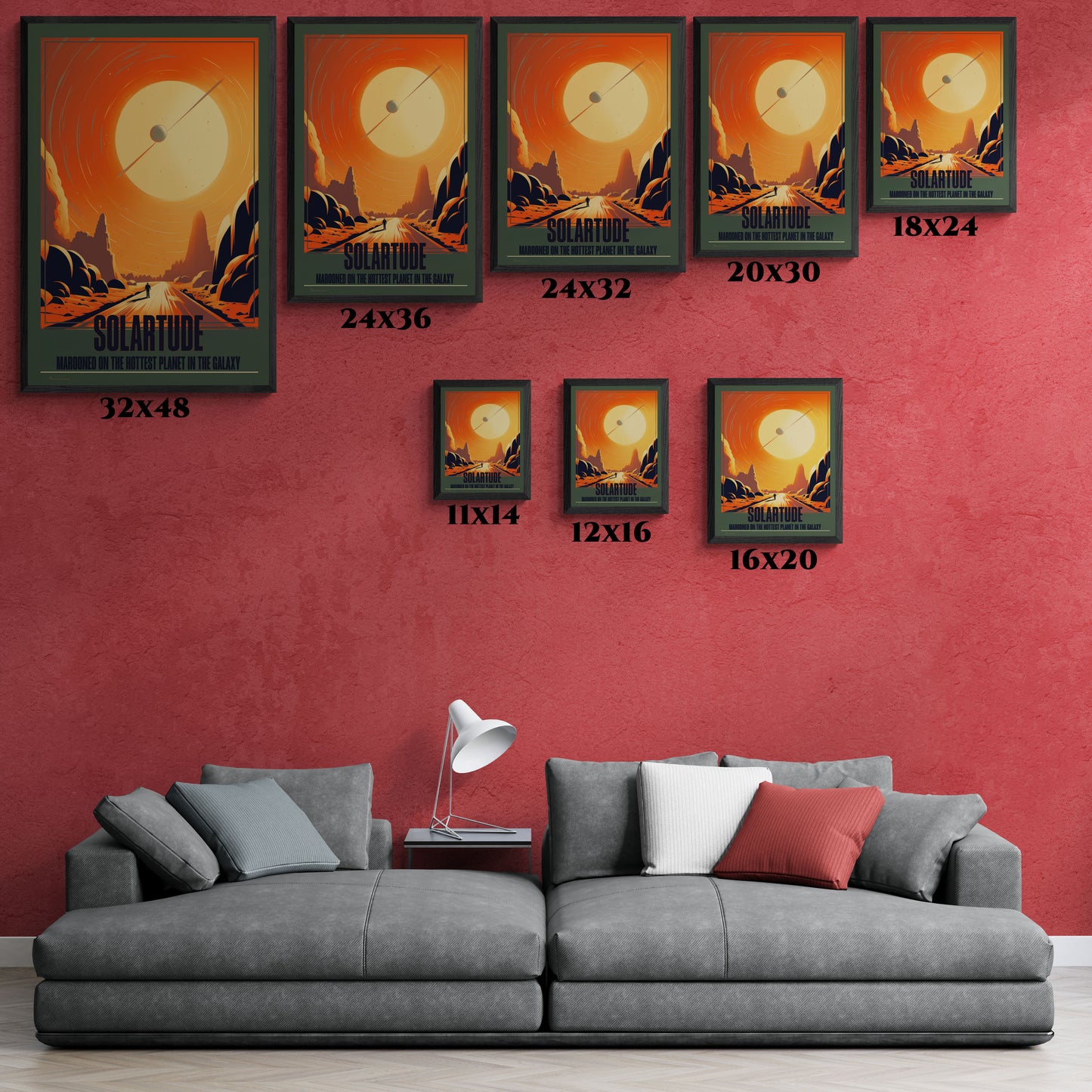 Vintage Sci-Fi Poster - 'Solartude: Marooned on the Hottest Planet' Retro Space Art Framed Posters