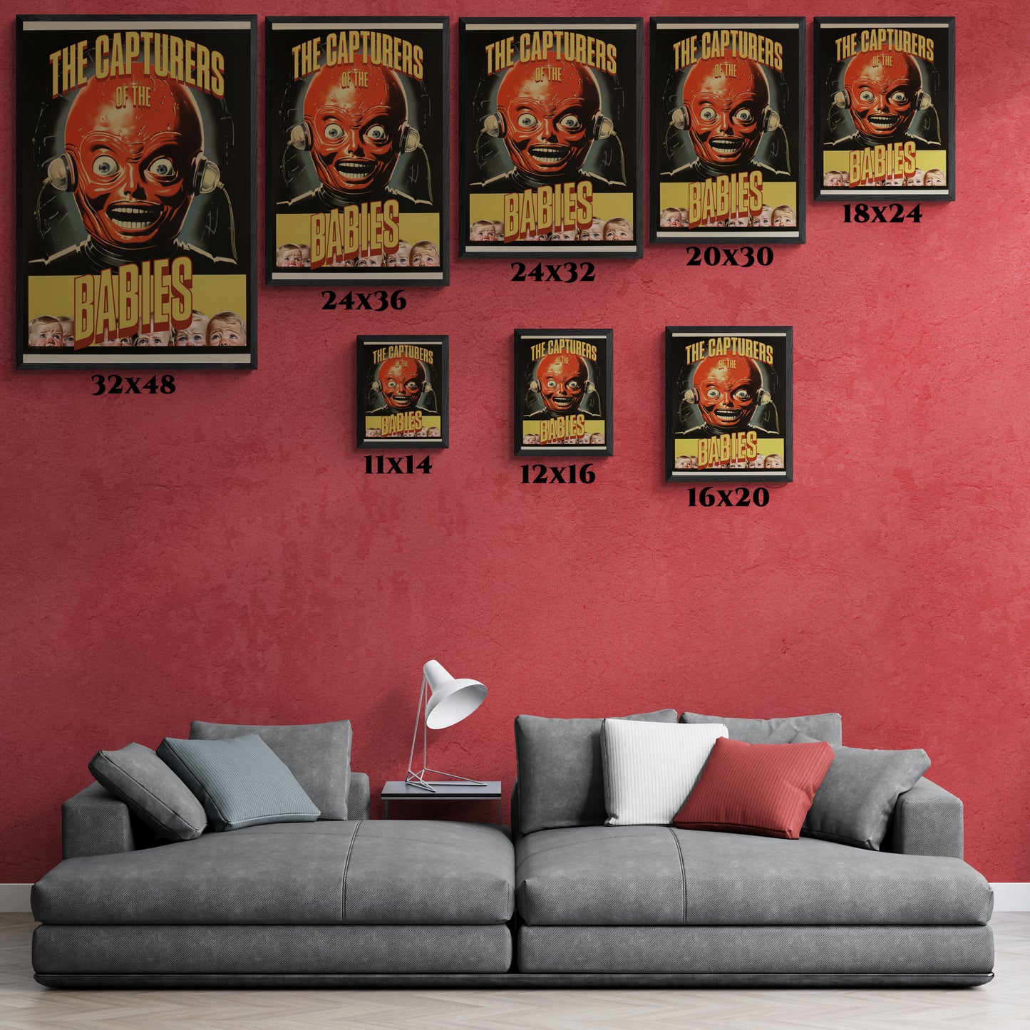 Vintage Sci-Fi Horror Poster - 'The Capturers of the Babies' Retro Thriller Art Framed Posters