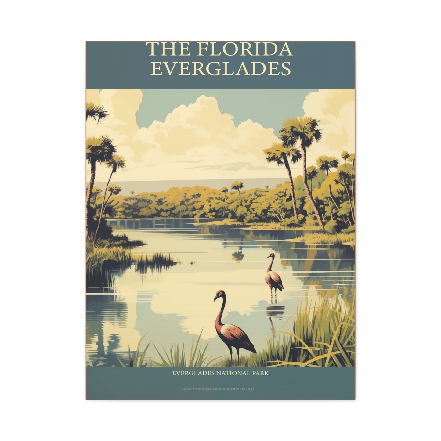 "Vintage Florida Everglades Poster - Matte Stretched Canvas Wall Art" Matte Canvas, Stretched, 1.25"