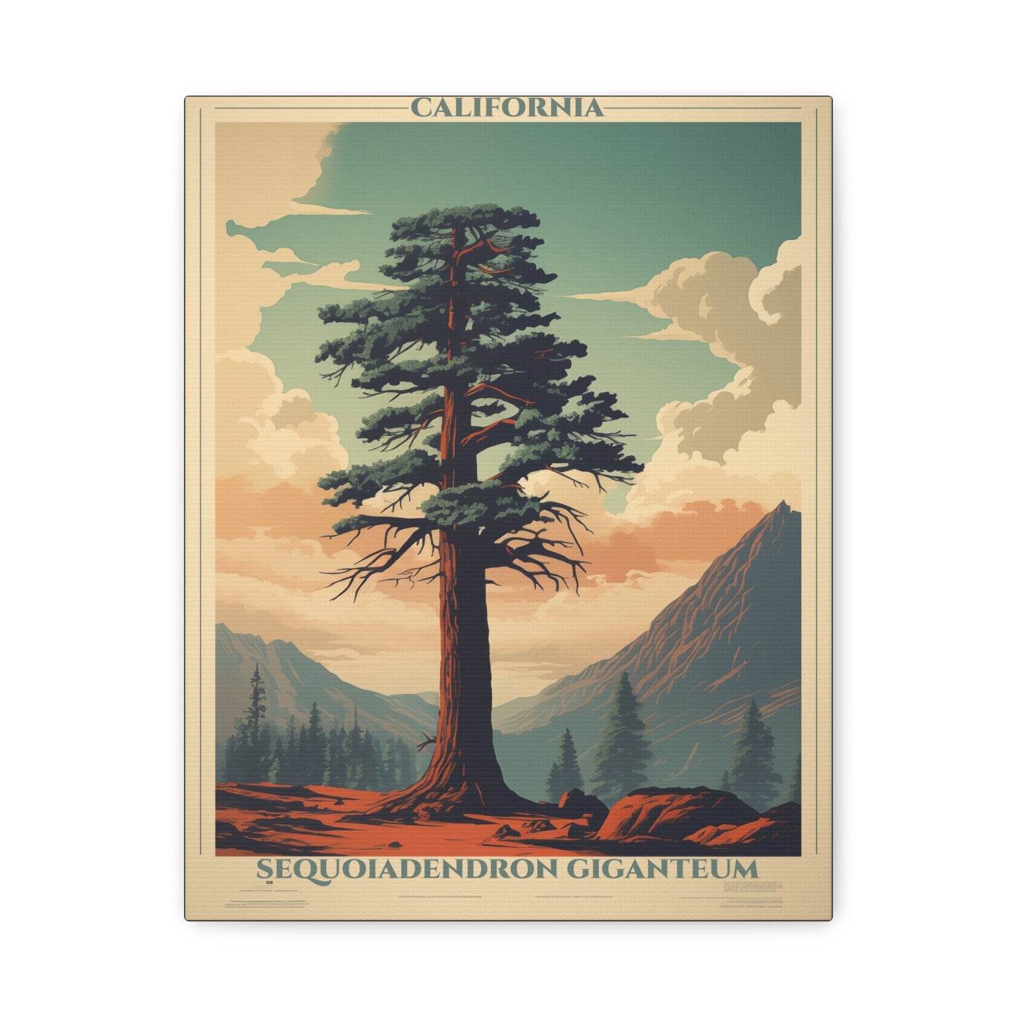 "California Sequoiadendron Giganteum Poster - Matte Stretched Canvas Wall Art" Matte Canvas, Stretched, 1.25"