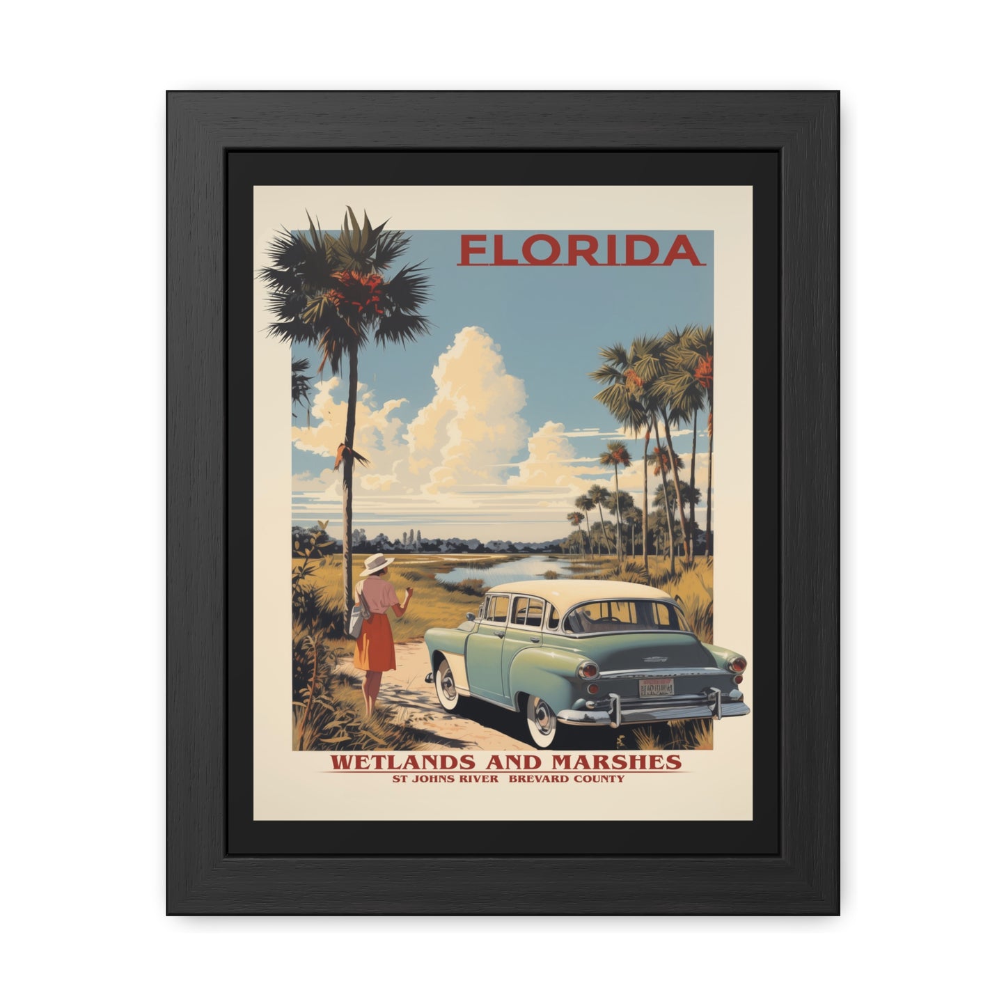 Retro Florida Wetlands Vintage Wall Art - St. Johns River