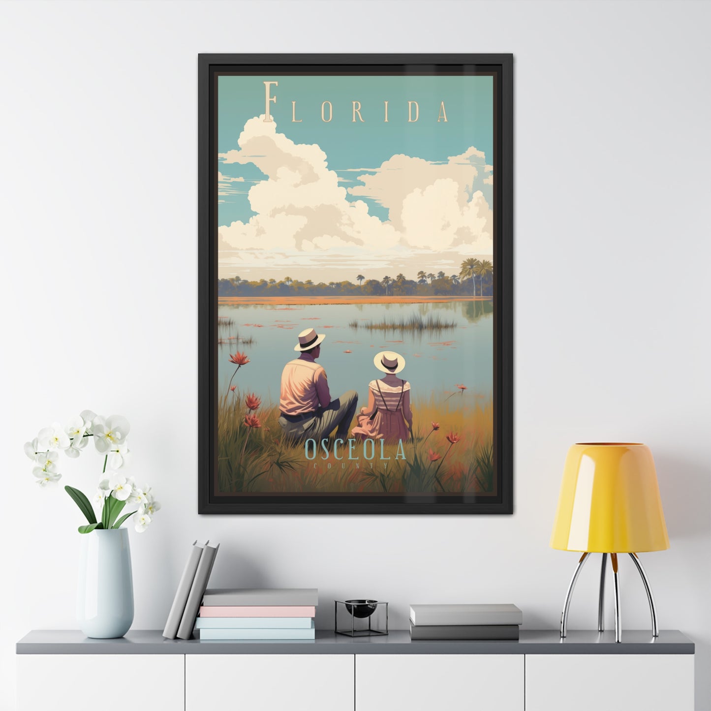 Vintage Florida Lakeside Wall Art posters – Osceola County Retro Charm