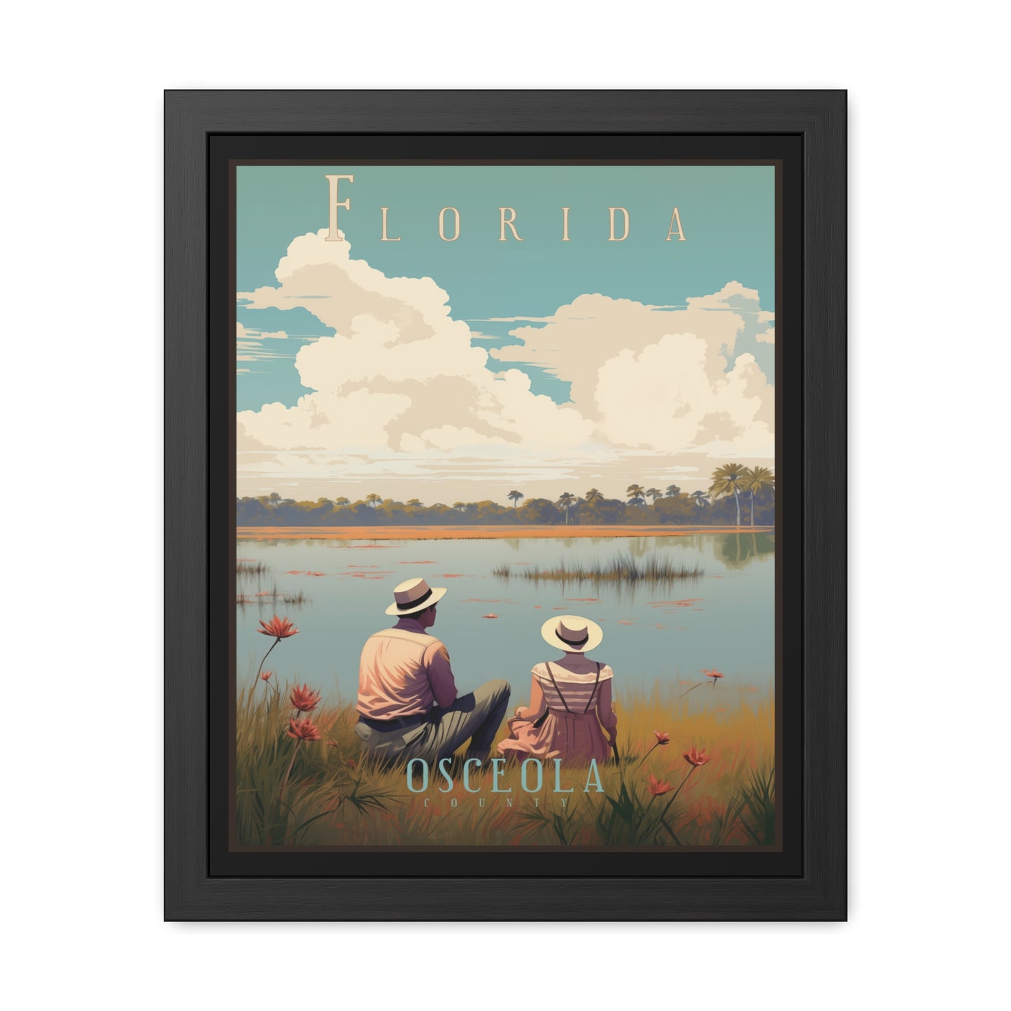 Vintage Florida Lakeside Wall Art posters – Osceola County Retro Charm