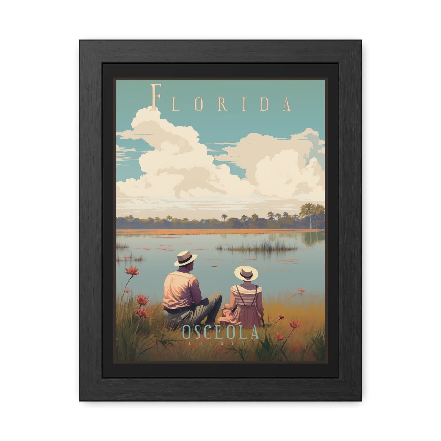 Vintage Florida Lakeside Wall Art posters – Osceola County Retro Charm