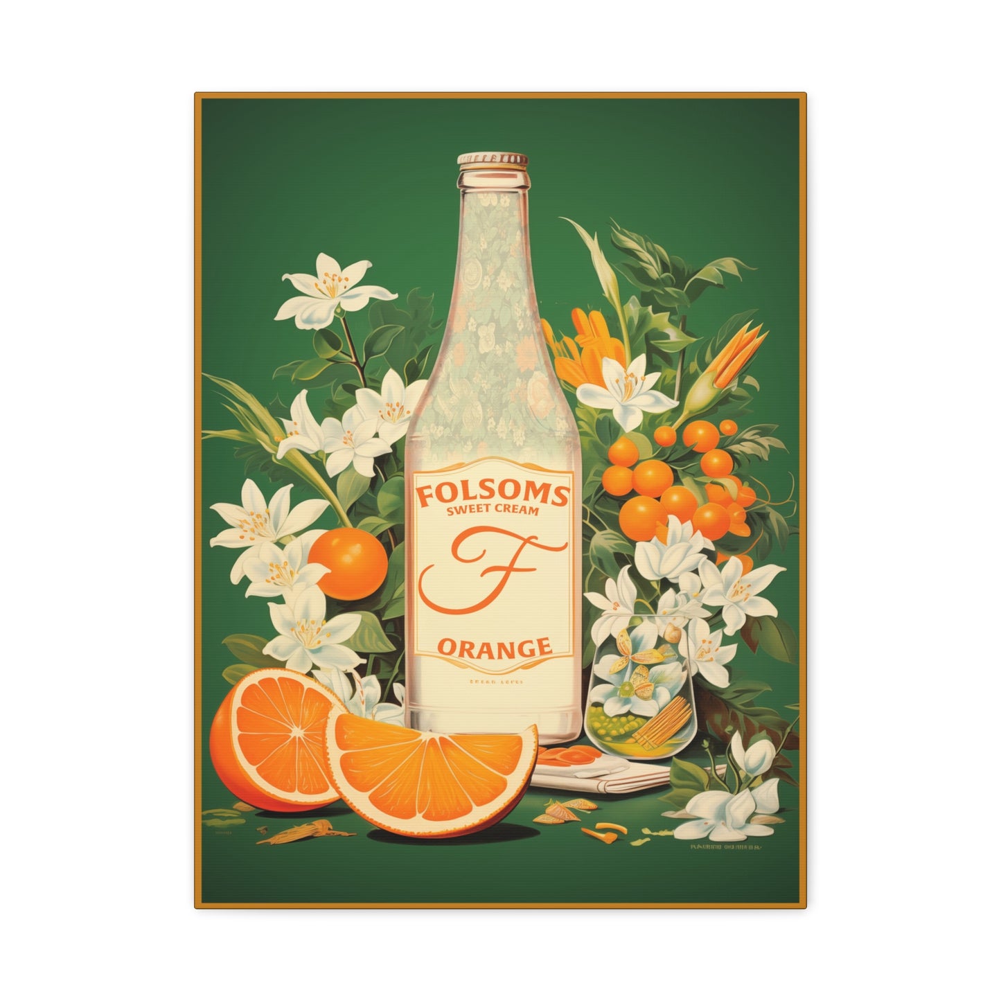 "Vintage Folsom's Sweet Cream Orange Poster - Matte Canvas Stretched Wall Art" Matte Canvas, Stretched, 1.25"