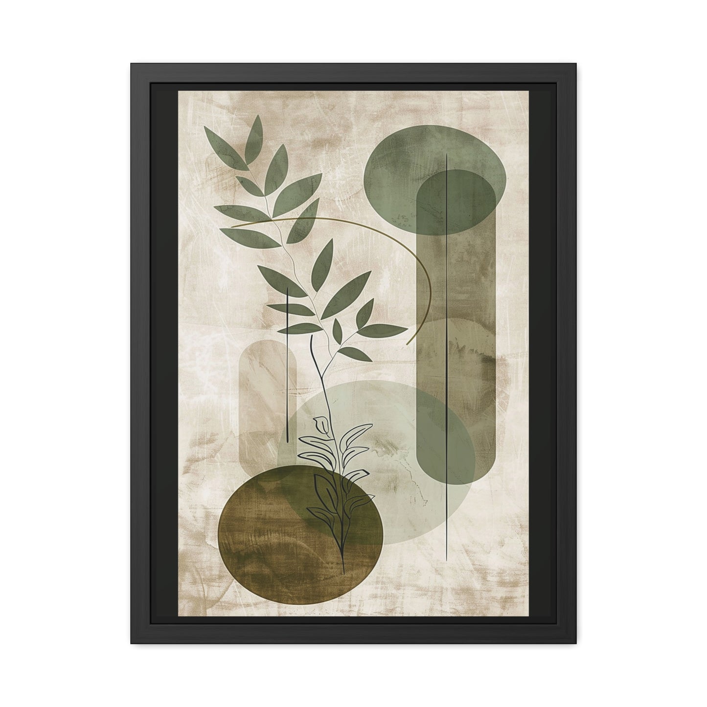 Modern Botanical Framed Poster | Minimalist Nature Wall Art Print, Contemporary Green Décor & Gift for Plant Lovers