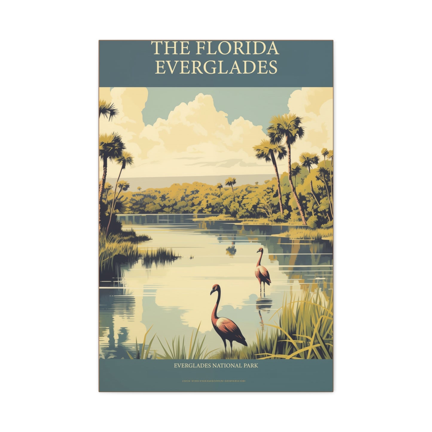 "Vintage Florida Everglades Poster - Matte Stretched Canvas Wall Art" Matte Canvas, Stretched, 1.25"