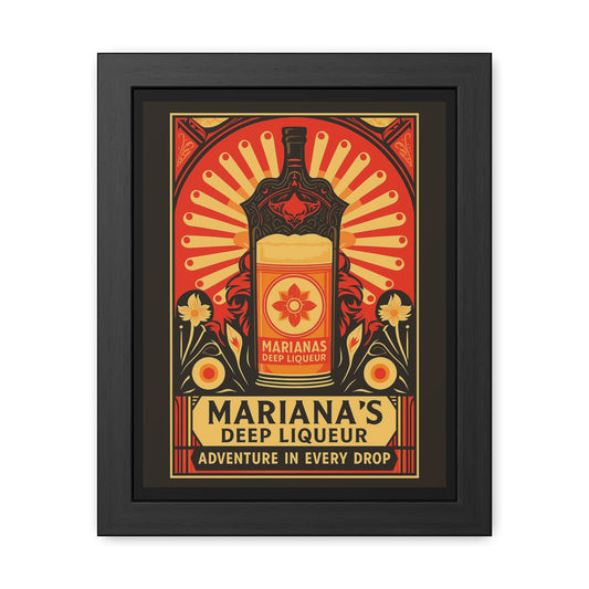 Retro Liqueur Framed Poster – Vintage Bar & Kitchen Wall Art, Art Deco Drink Print, Gift for Home Entertaining