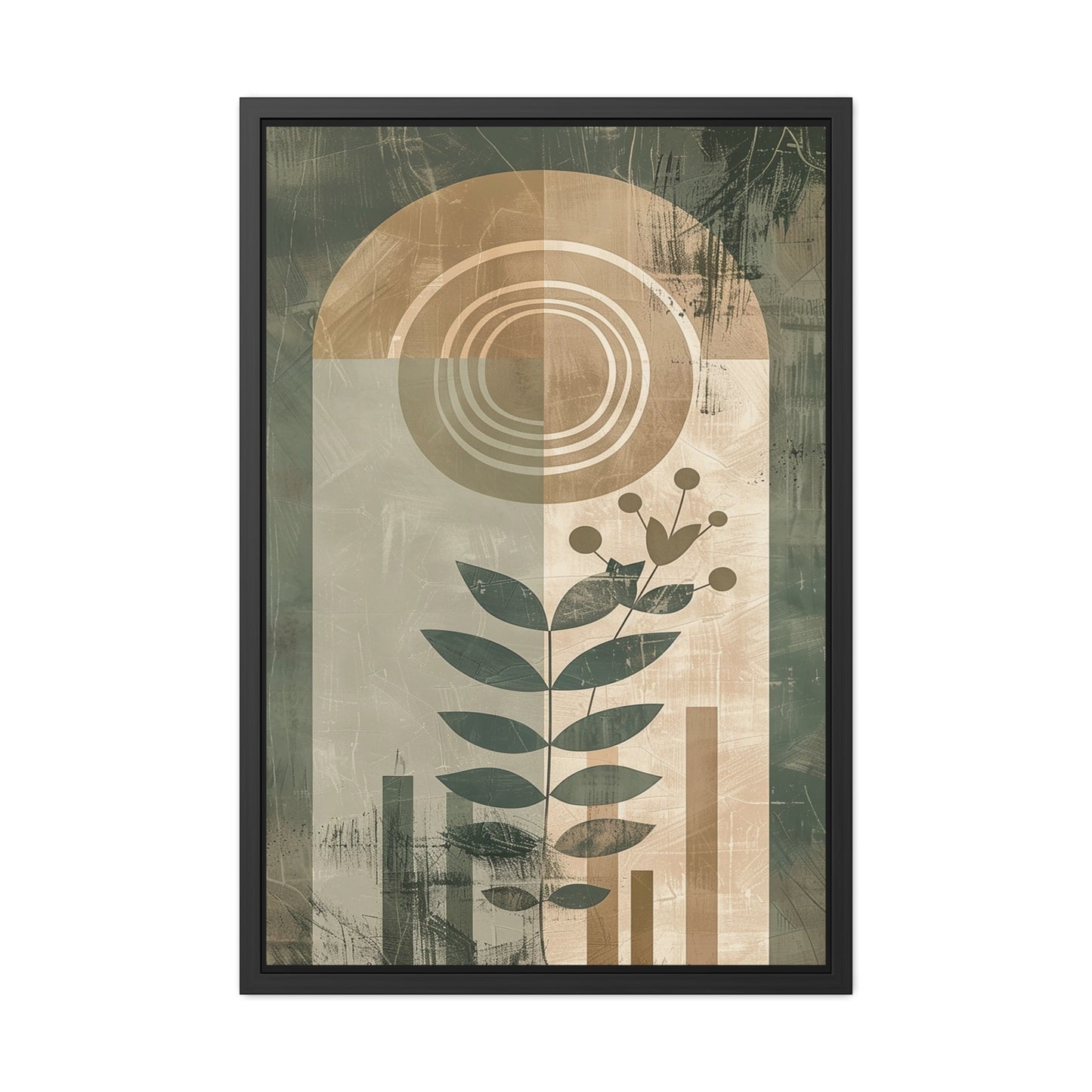 Modern Botanical Framed Poster | Minimalist Nature Wall Art Print, Contemporary Green Home Décor & Gift for Plant Lovers