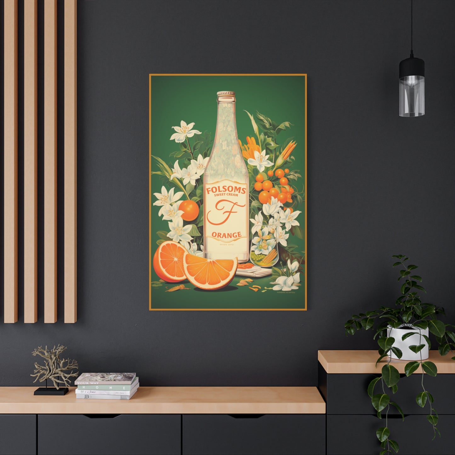 "Vintage Folsom's Sweet Cream Orange Poster - Matte Canvas Stretched Wall Art" Matte Canvas, Stretched, 1.25"