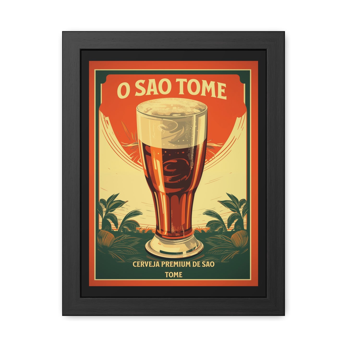 Vintage Beer Poster - O São Tomé (Portuguese for 'Saint Thomas') Premium Beer Poster Framed Posters