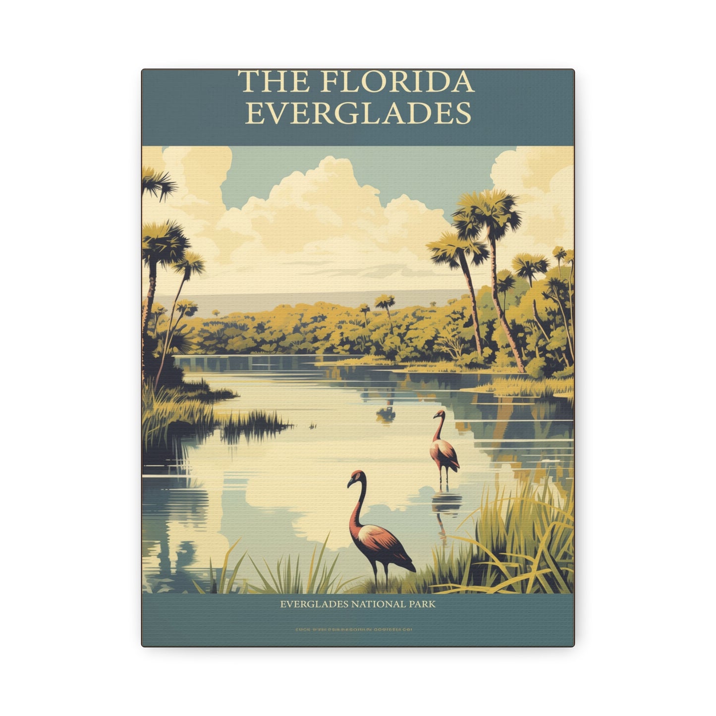"Vintage Florida Everglades Poster - Matte Stretched Canvas Wall Art" Matte Canvas, Stretched, 1.25"