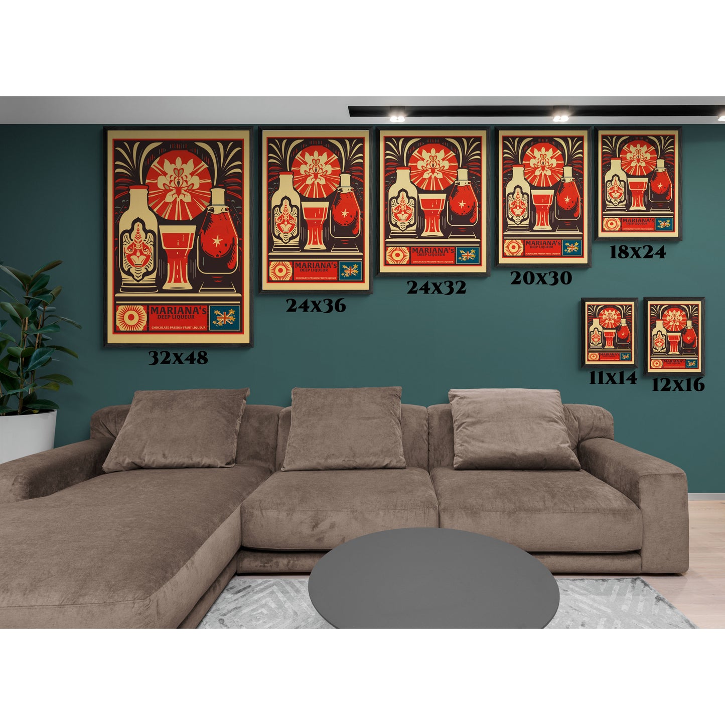 Vintage Liquor Poster - Mariana's Deep Liqueur - Chocolate Passion Fruit Liqueur Art Print Framed Posters