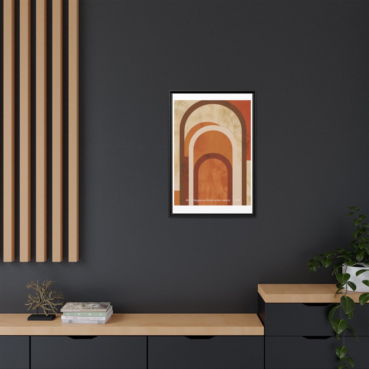 Abstract Arch Framed Canvas Wall Art — Mid-Century Modern Minimalist Decor | Vintageanna