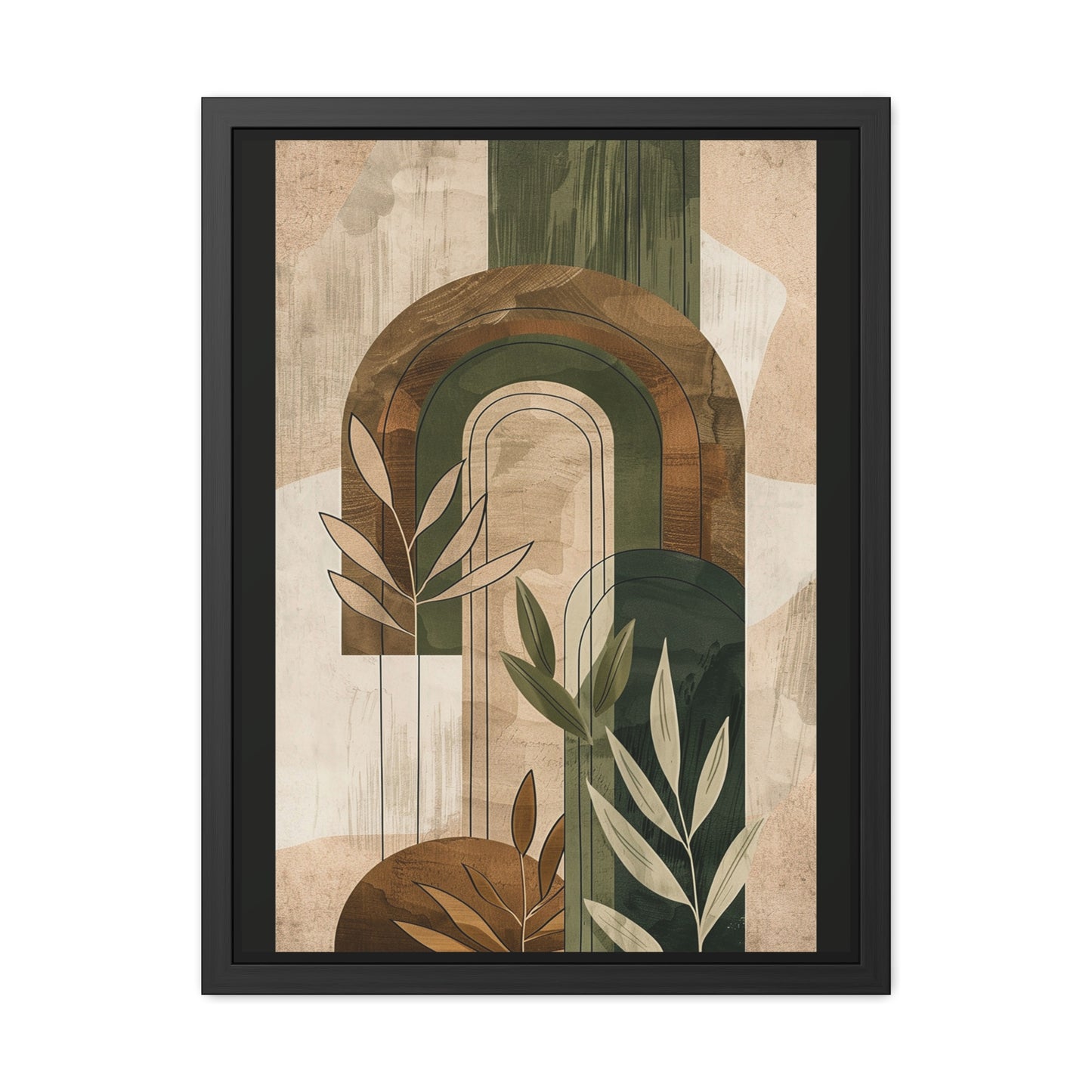 Boho Framed Poster | Earthy Abstract Wall Art Print, Modern Bohemian Décor & Gift for Nature Lovers