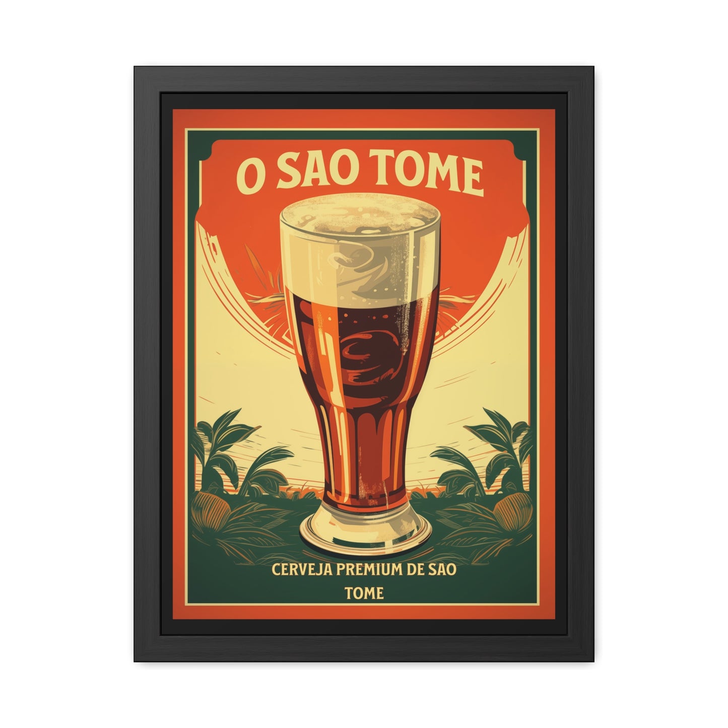 Vintage Beer Poster - O São Tomé (Portuguese for 'Saint Thomas') Premium Beer Poster Framed Posters