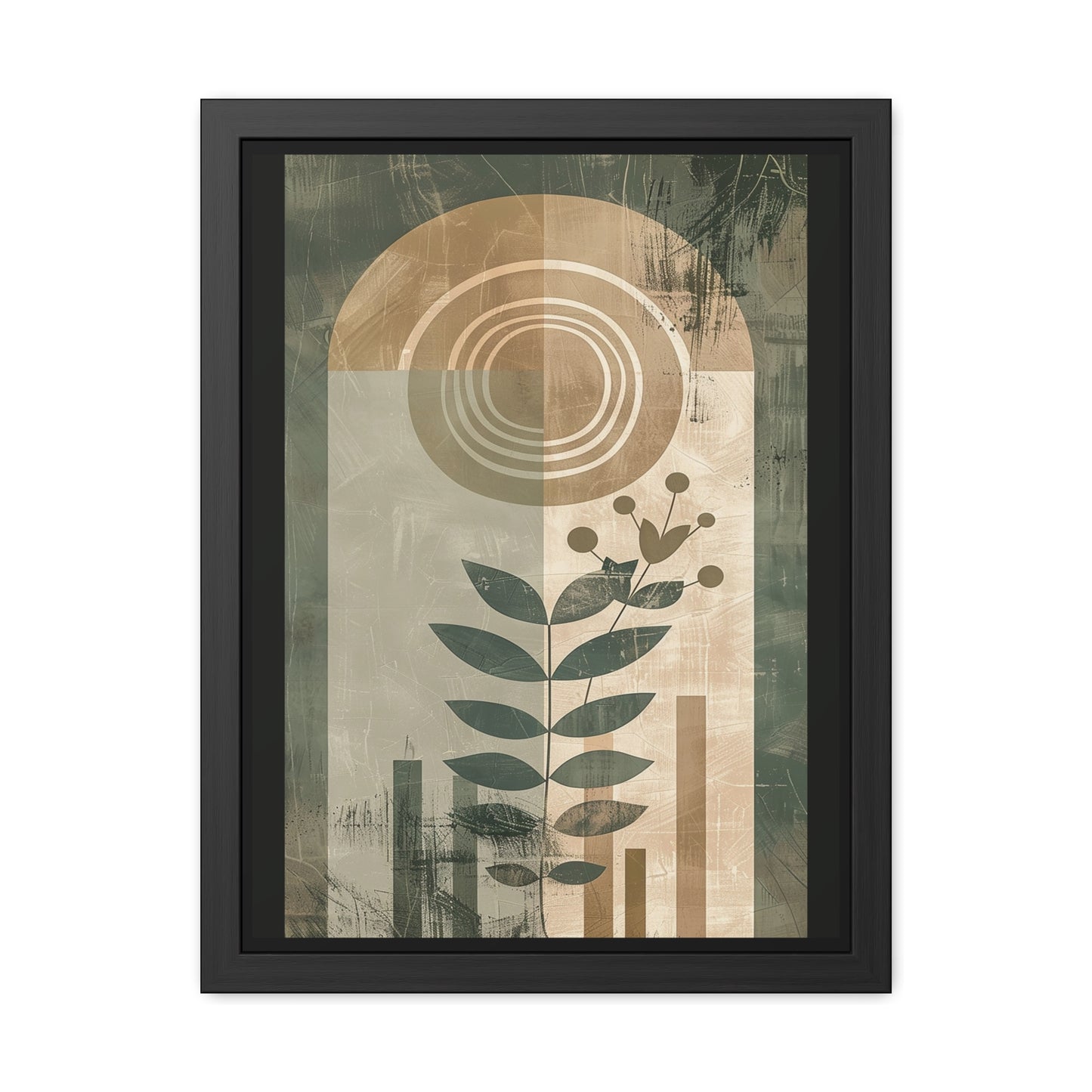 Modern Botanical Framed Poster | Minimalist Nature Wall Art Print, Contemporary Green Home Décor & Gift for Plant Lovers