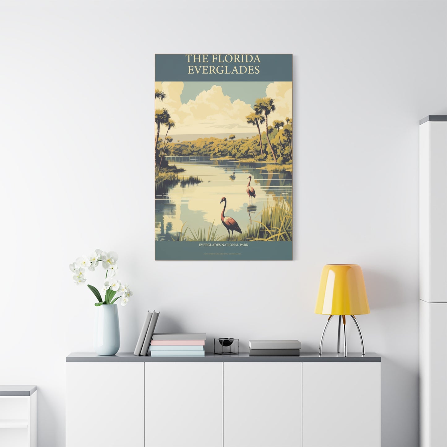 "Vintage Florida Everglades Poster - Matte Stretched Canvas Wall Art" Matte Canvas, Stretched, 1.25"