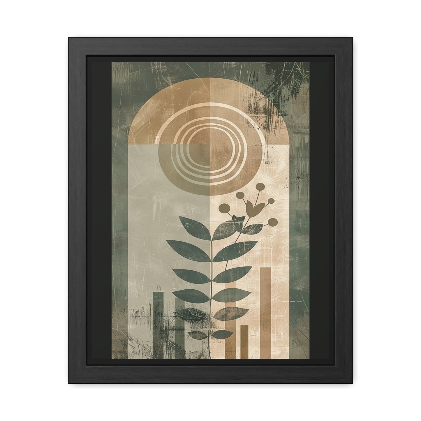 Modern Botanical Framed Poster | Minimalist Nature Wall Art Print, Contemporary Green Home Décor & Gift for Plant Lovers