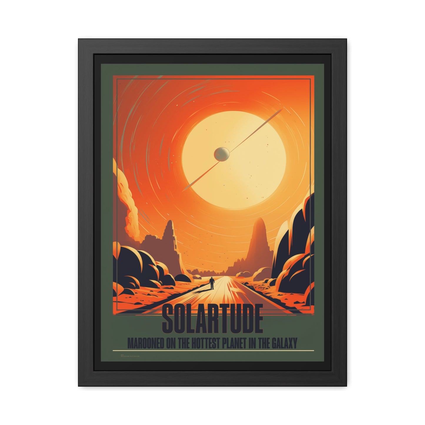 Vintage Sci-Fi Poster - 'Solartude: Marooned on the Hottest Planet' Retro Space Art Framed Posters