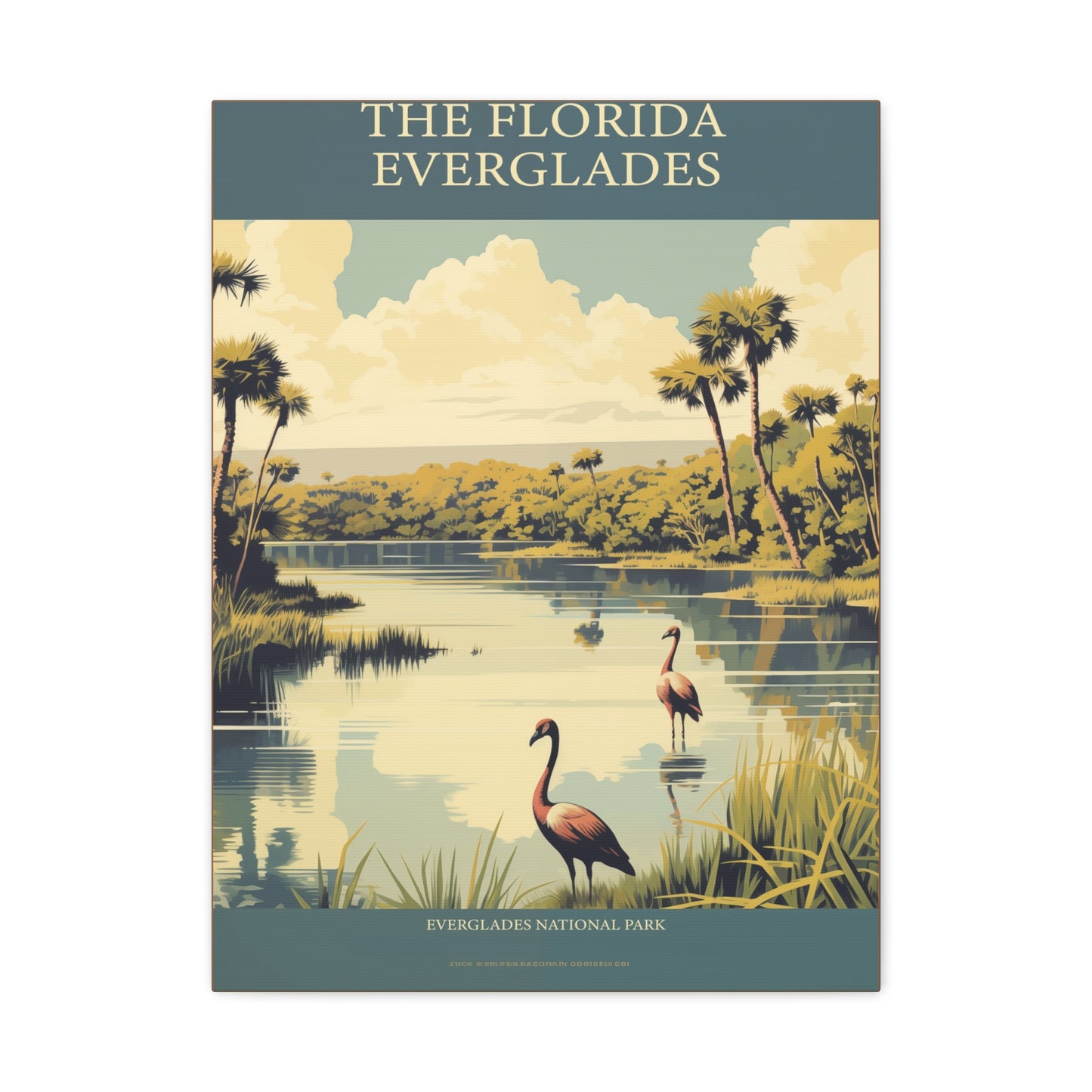 "Vintage Florida Everglades Poster - Matte Stretched Canvas Wall Art" Matte Canvas, Stretched, 1.25"