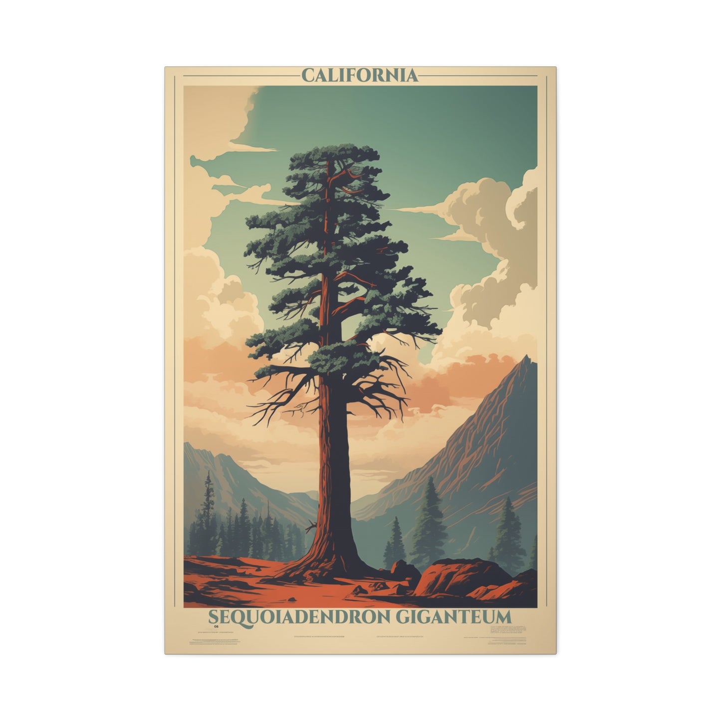 "California Sequoiadendron Giganteum Poster - Matte Stretched Canvas Wall Art" Matte Canvas, Stretched, 1.25"