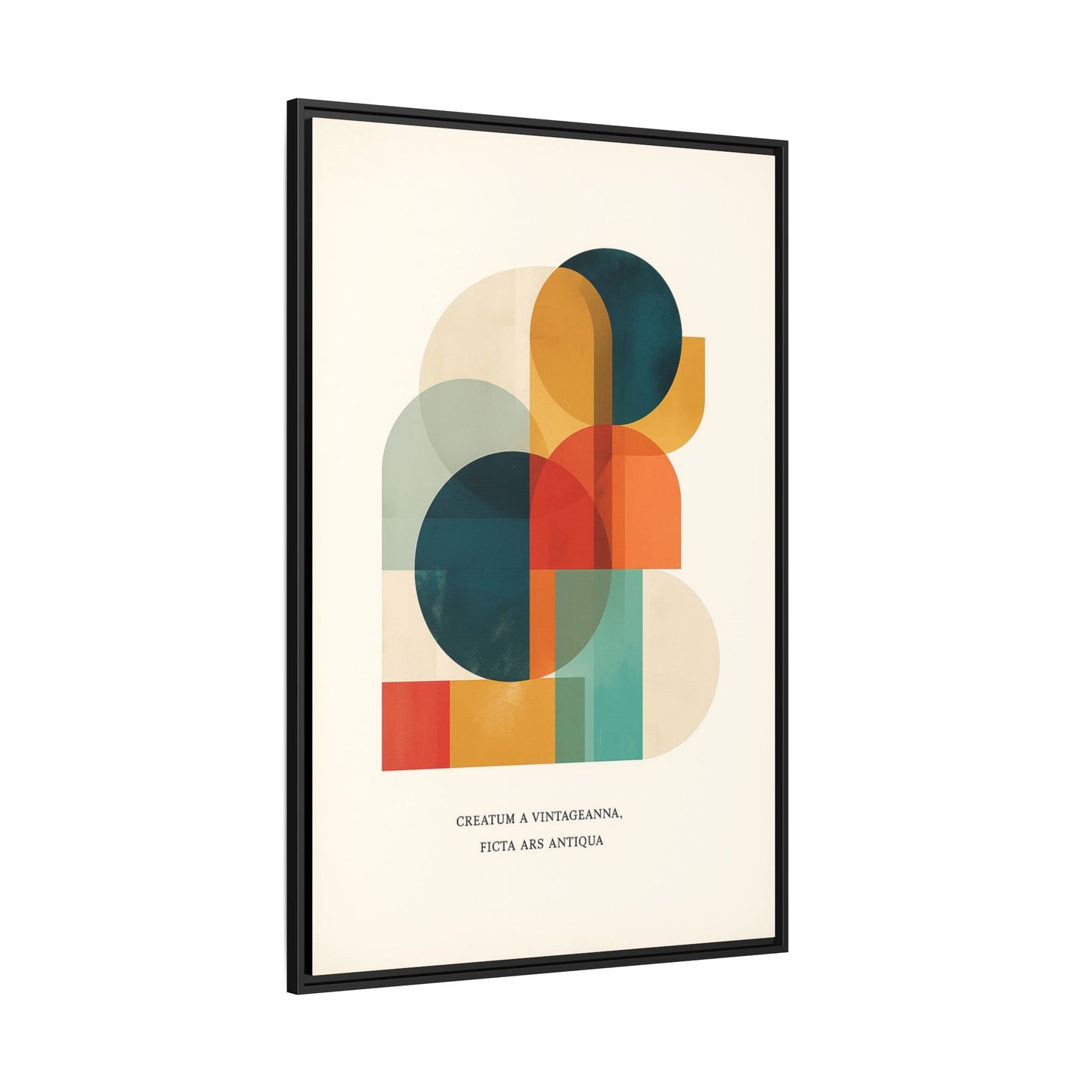 Creative Vision Framed Abstract Canvas Wall Art — Mid-Century Modern Geometric Design | Vintageanna