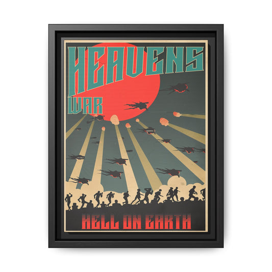 "Heavens War: Hell on Earth Matte Canvas with Black Frame"