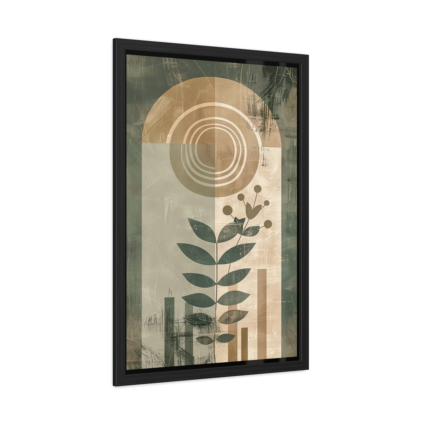 Modern Botanical Framed Poster | Minimalist Nature Wall Art Print, Contemporary Green Home Décor & Gift for Plant Lovers