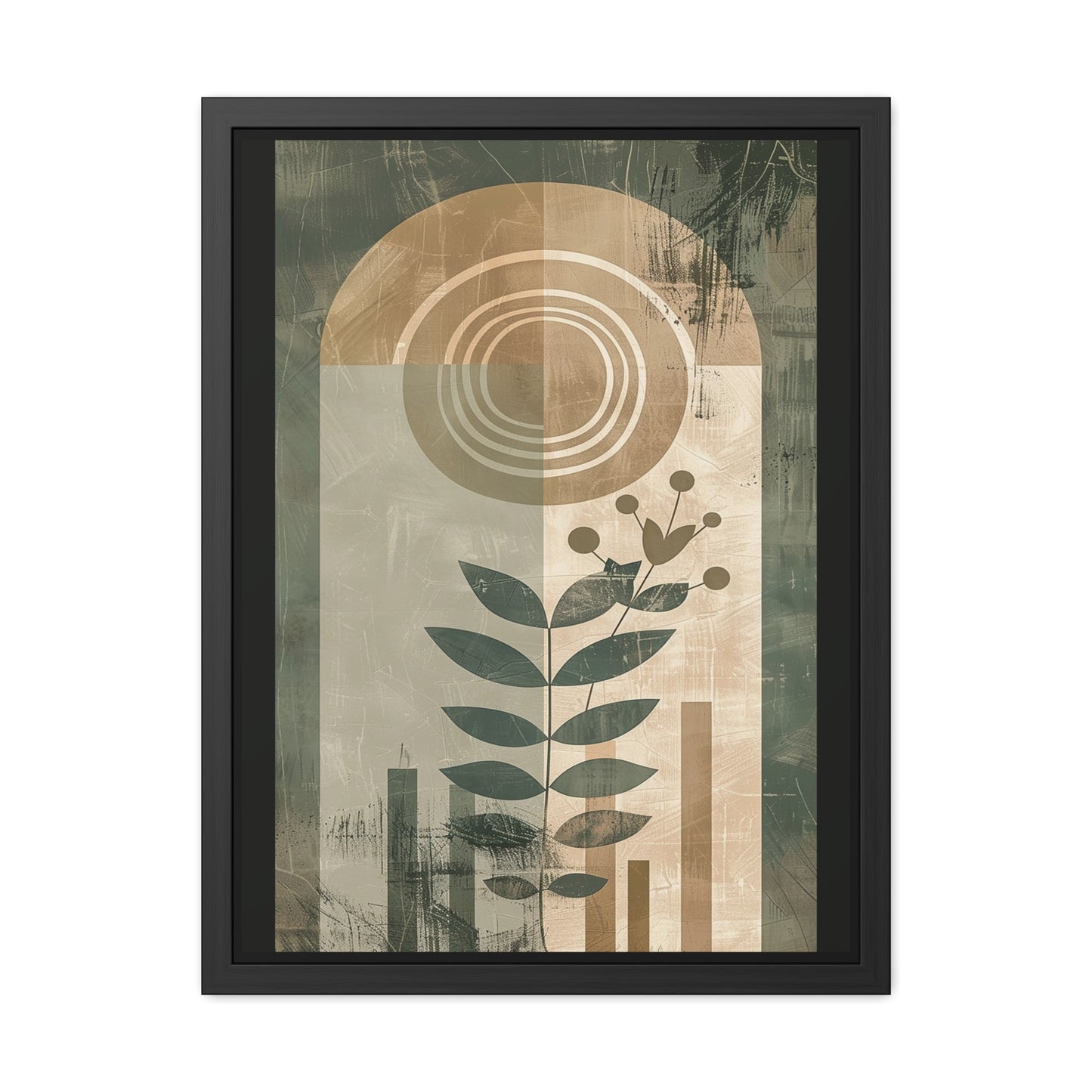 Modern Botanical Framed Poster | Minimalist Nature Wall Art Print, Contemporary Green Home Décor & Gift for Plant Lovers