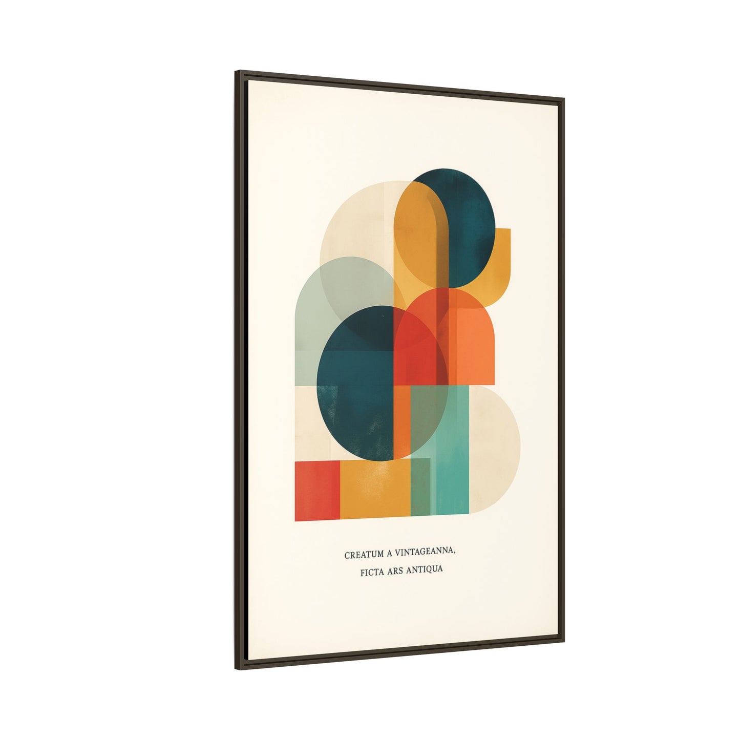 Creative Vision Framed Abstract Canvas Wall Art — Mid-Century Modern Geometric Design | Vintageanna
