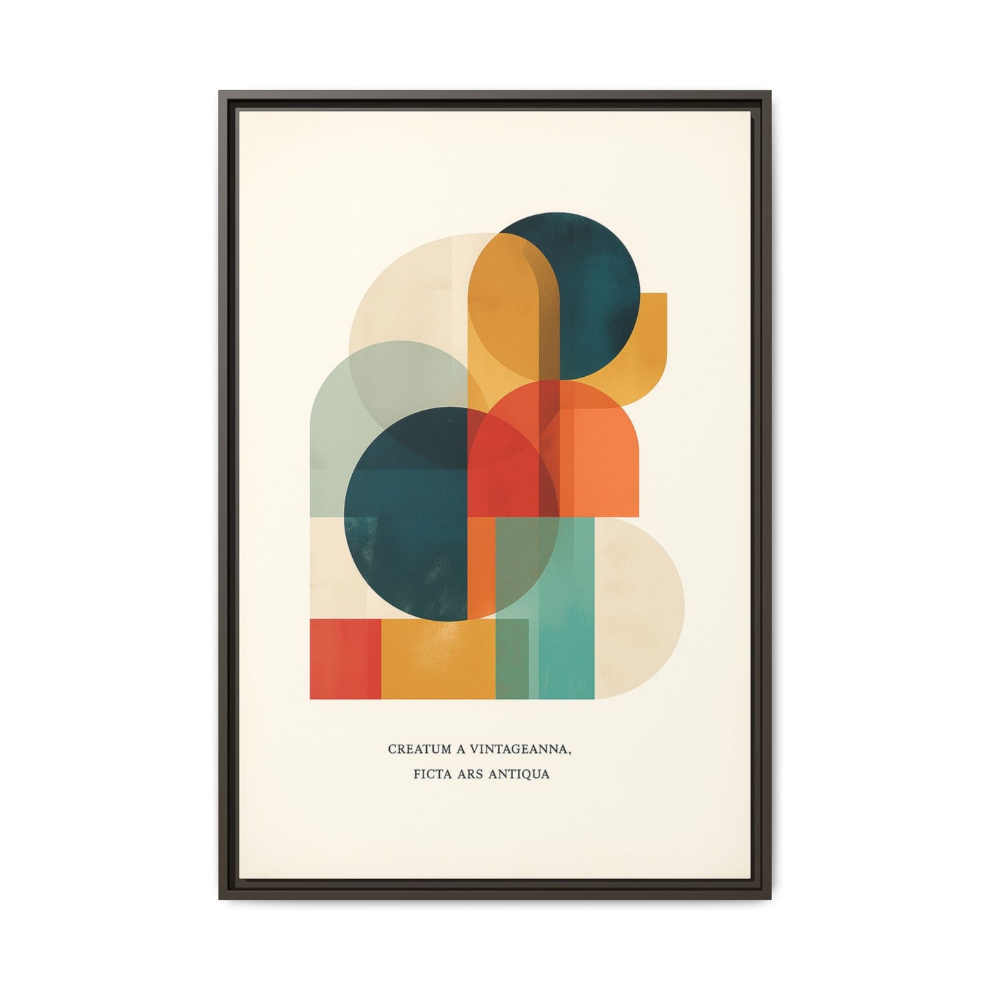 Creative Vision Framed Abstract Canvas Wall Art — Mid-Century Modern Geometric Design | Vintageanna