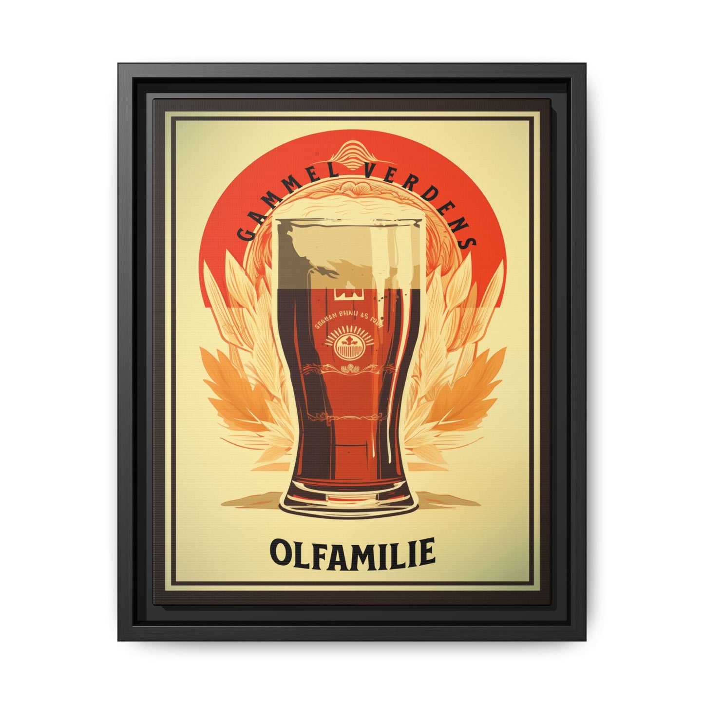 Old World beer, Danish beer. Matte Canvas, Black Frame