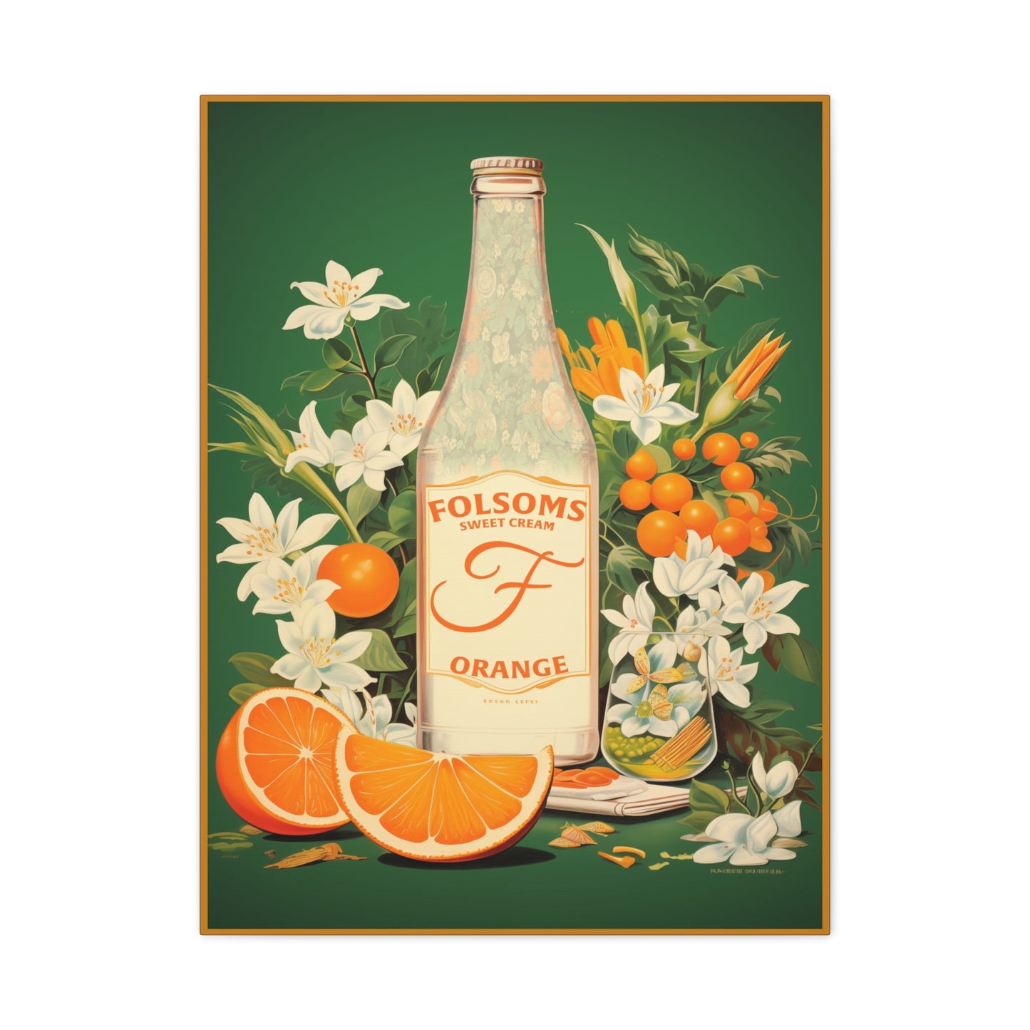 "Vintage Folsom's Sweet Cream Orange Poster - Matte Canvas Stretched Wall Art" Matte Canvas, Stretched, 1.25"