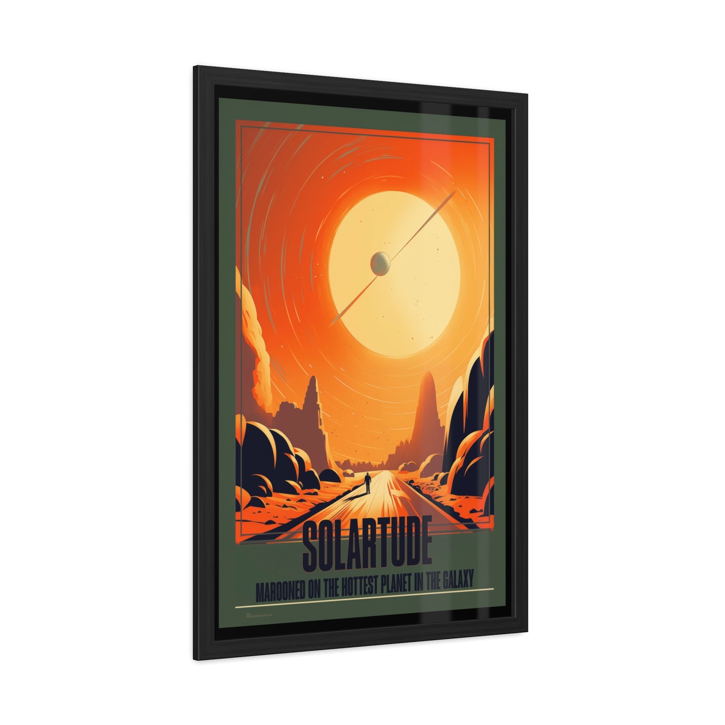 Vintage Sci-Fi Poster - 'Solartude: Marooned on the Hottest Planet' Retro Space Art Framed Posters