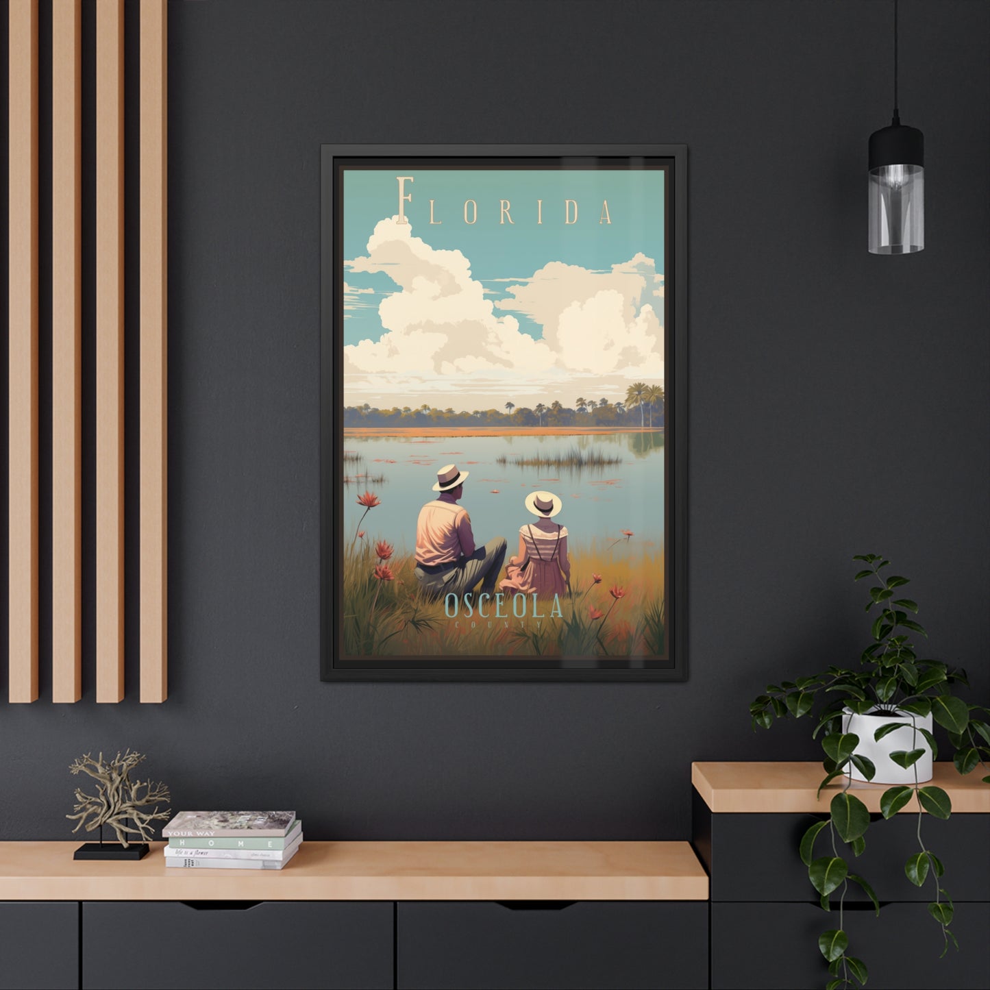 Vintage Florida Lakeside Wall Art posters – Osceola County Retro Charm
