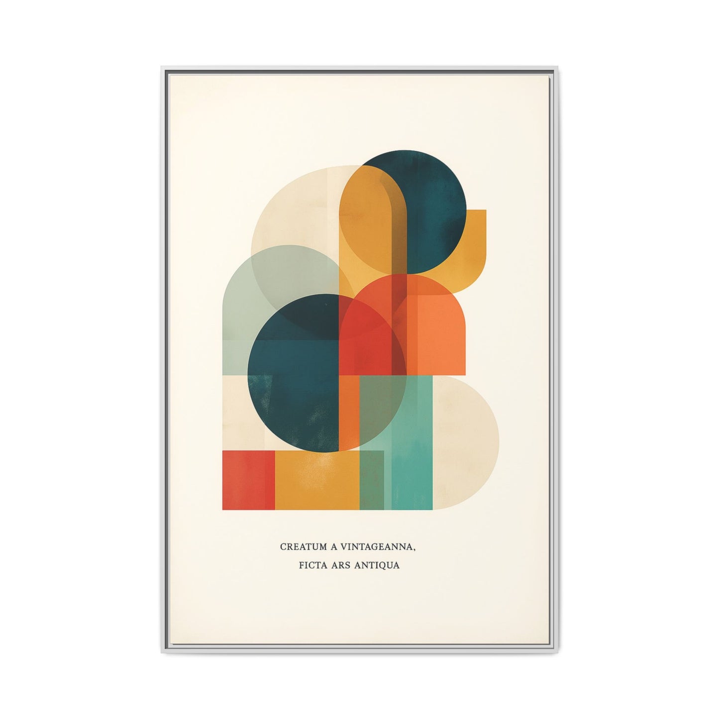 Creative Vision Framed Abstract Canvas Wall Art — Mid-Century Modern Geometric Design | Vintageanna