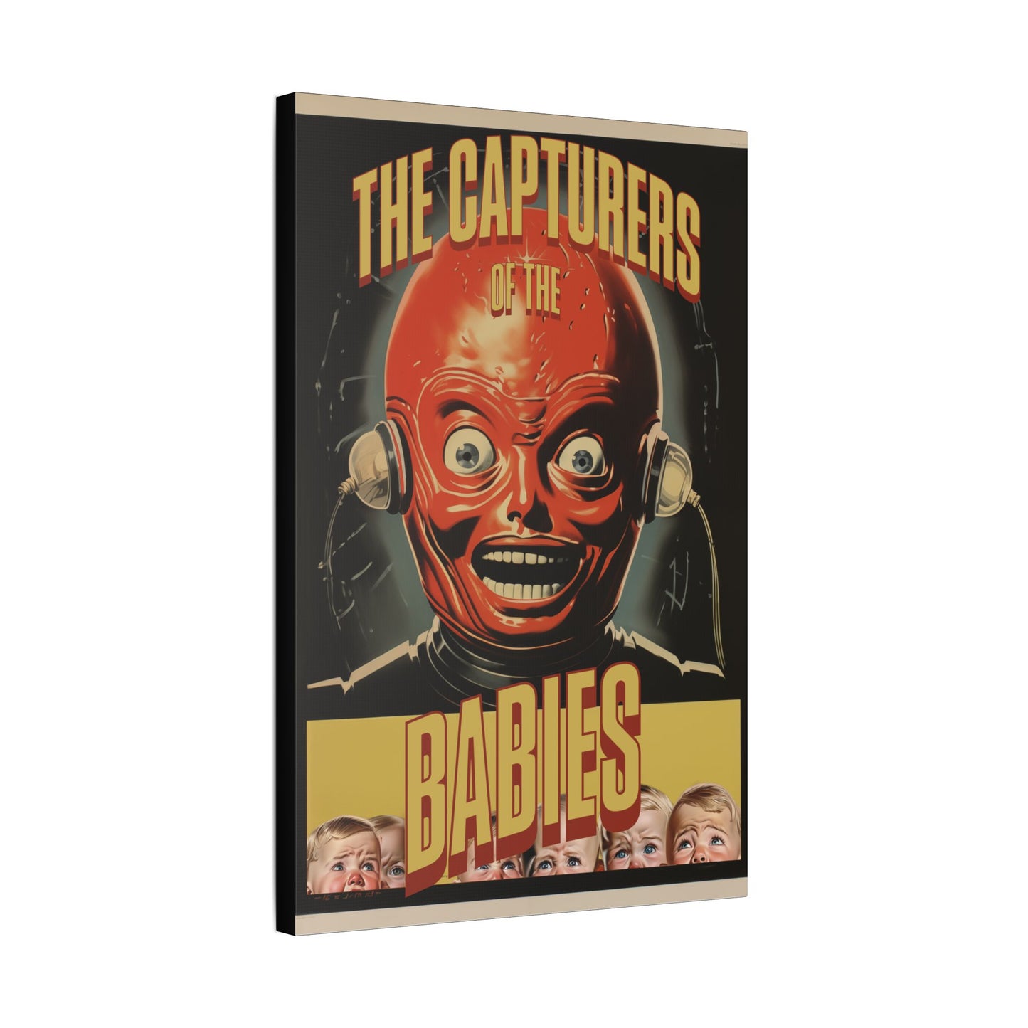 "The Capturers of the Babies - Vintage Sci-Fi Wall Art on Classic Stretched Canvas"