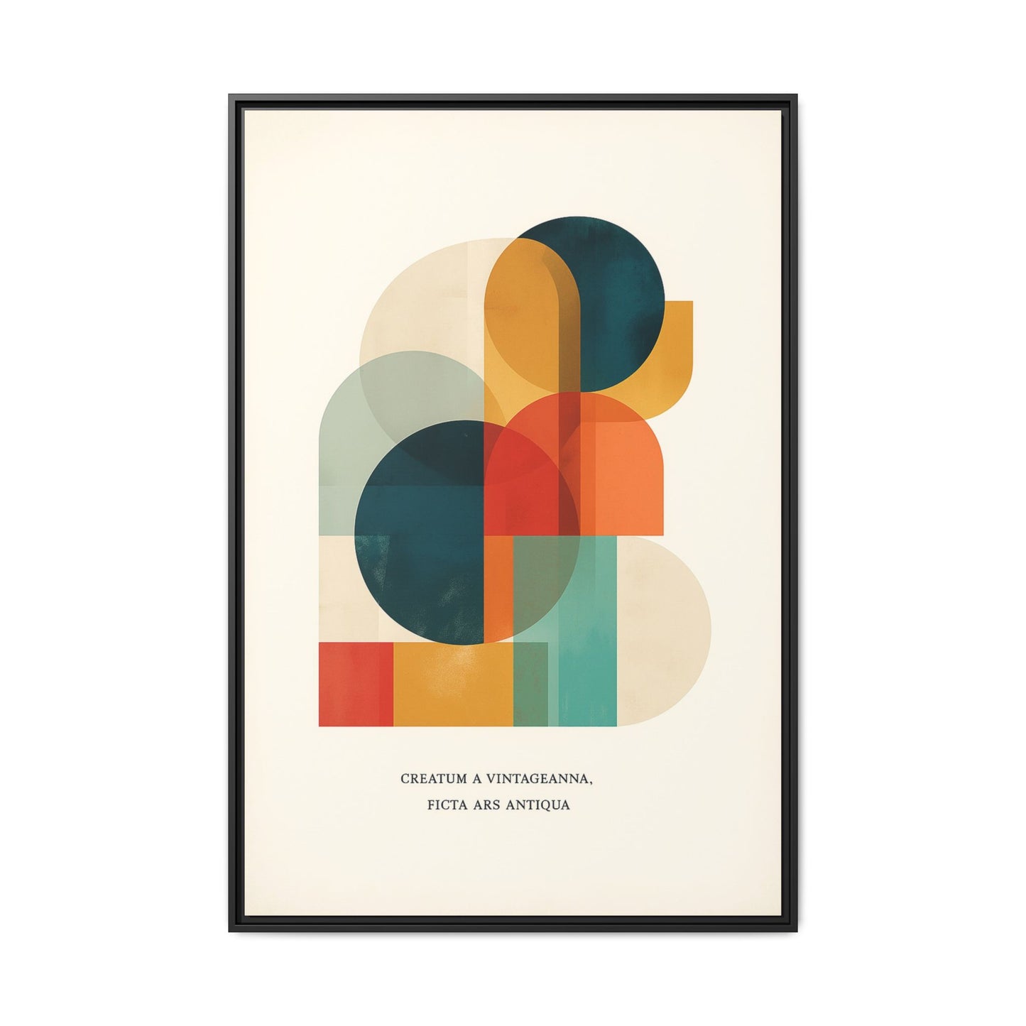 Creative Vision Framed Abstract Canvas Wall Art — Mid-Century Modern Geometric Design | Vintageanna