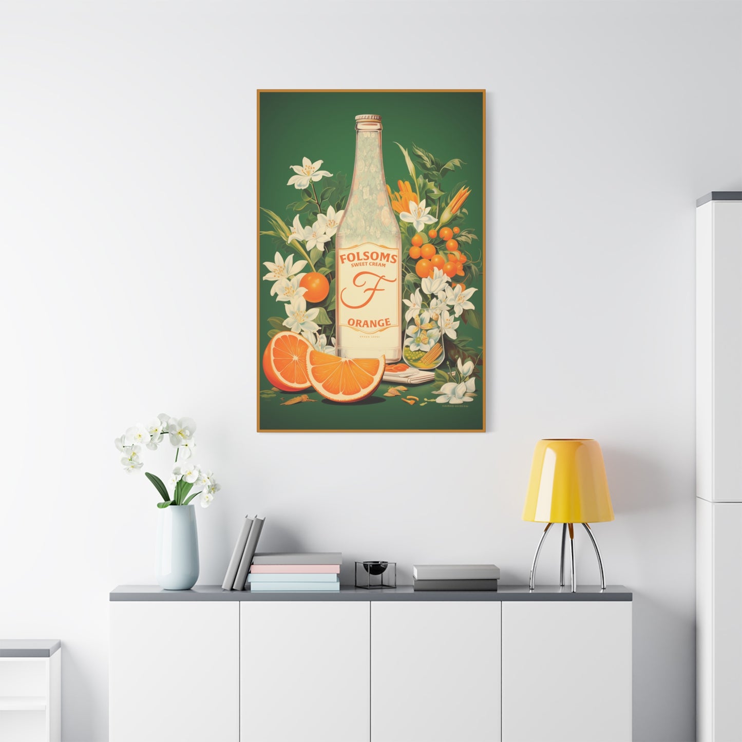 "Vintage Folsom's Sweet Cream Orange Poster - Matte Canvas Stretched Wall Art" Matte Canvas, Stretched, 1.25"