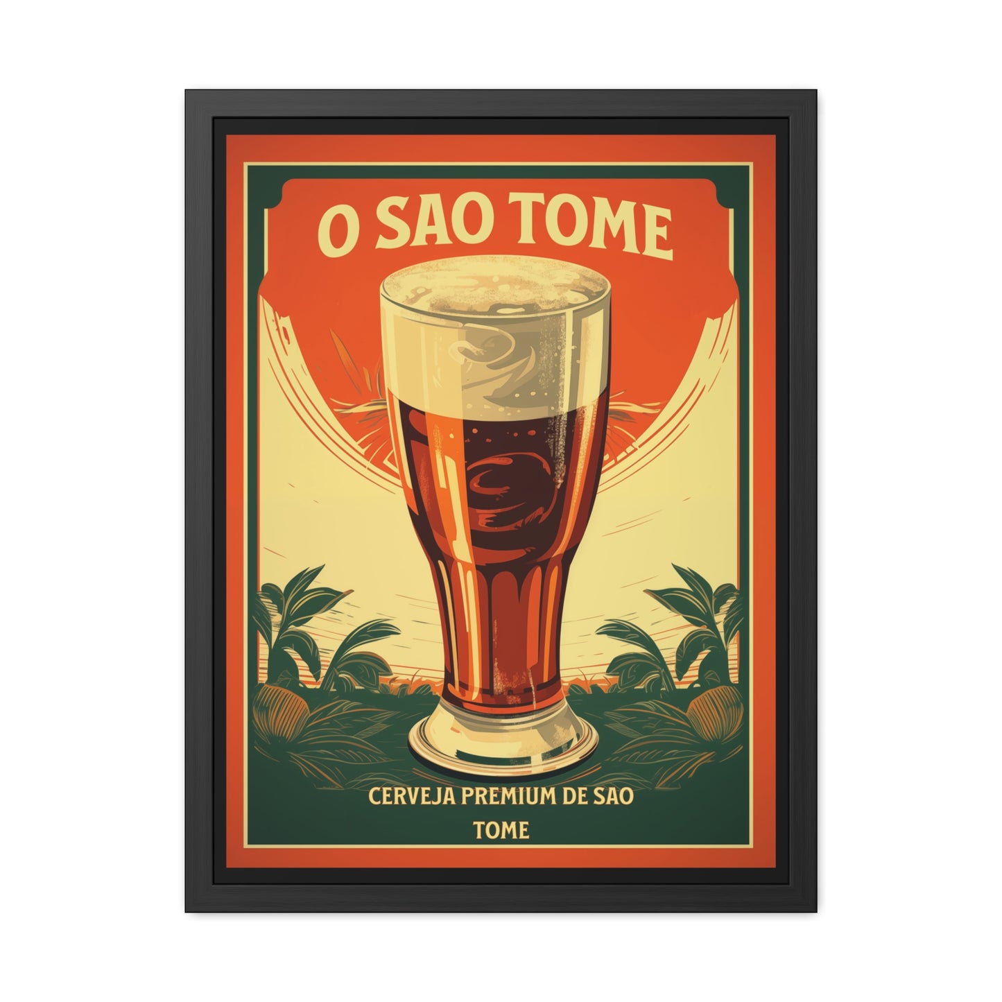 Vintage Beer Poster - O São Tomé (Portuguese for 'Saint Thomas') Premium Beer Poster Framed Posters