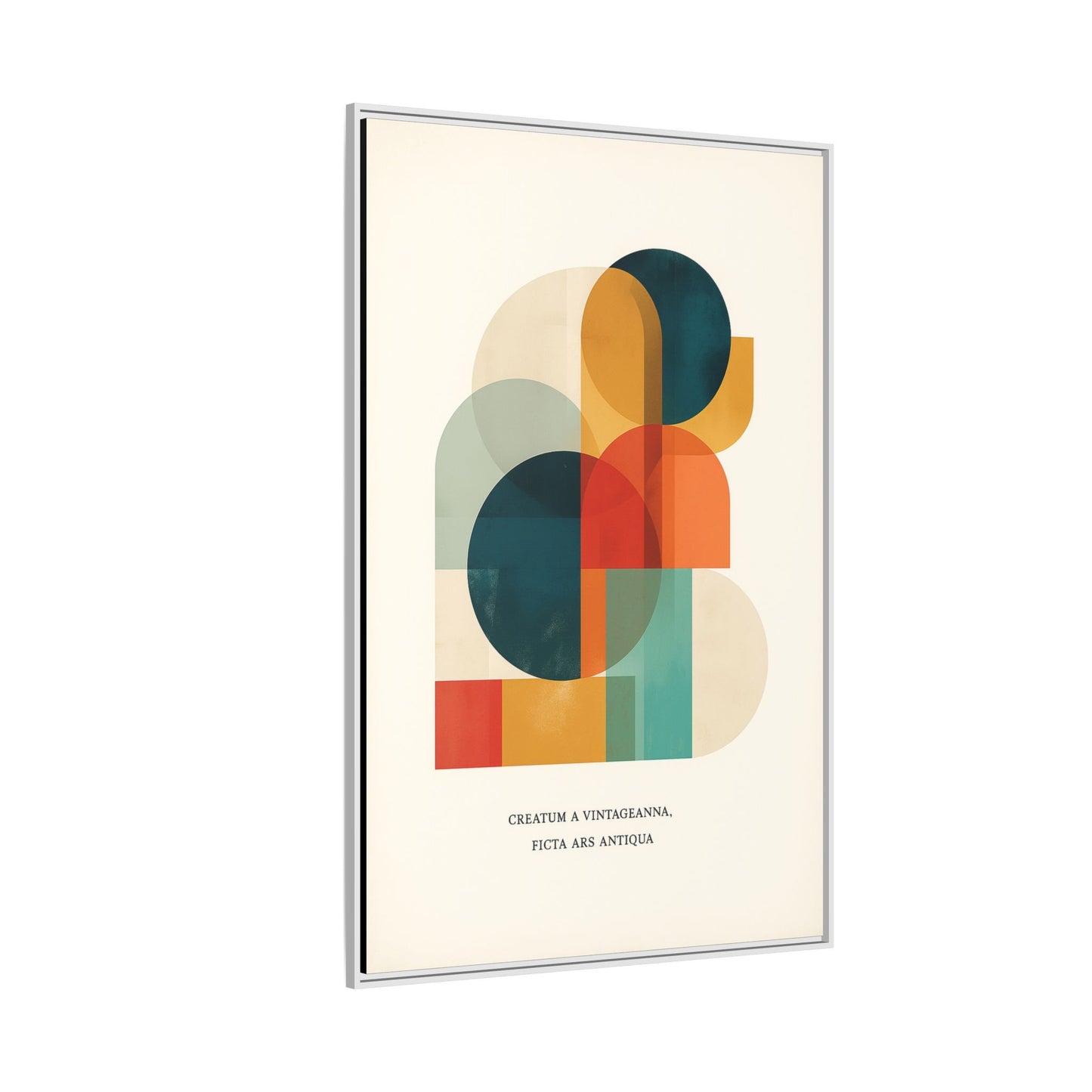 Creative Vision Framed Abstract Canvas Wall Art — Mid-Century Modern Geometric Design | Vintageanna