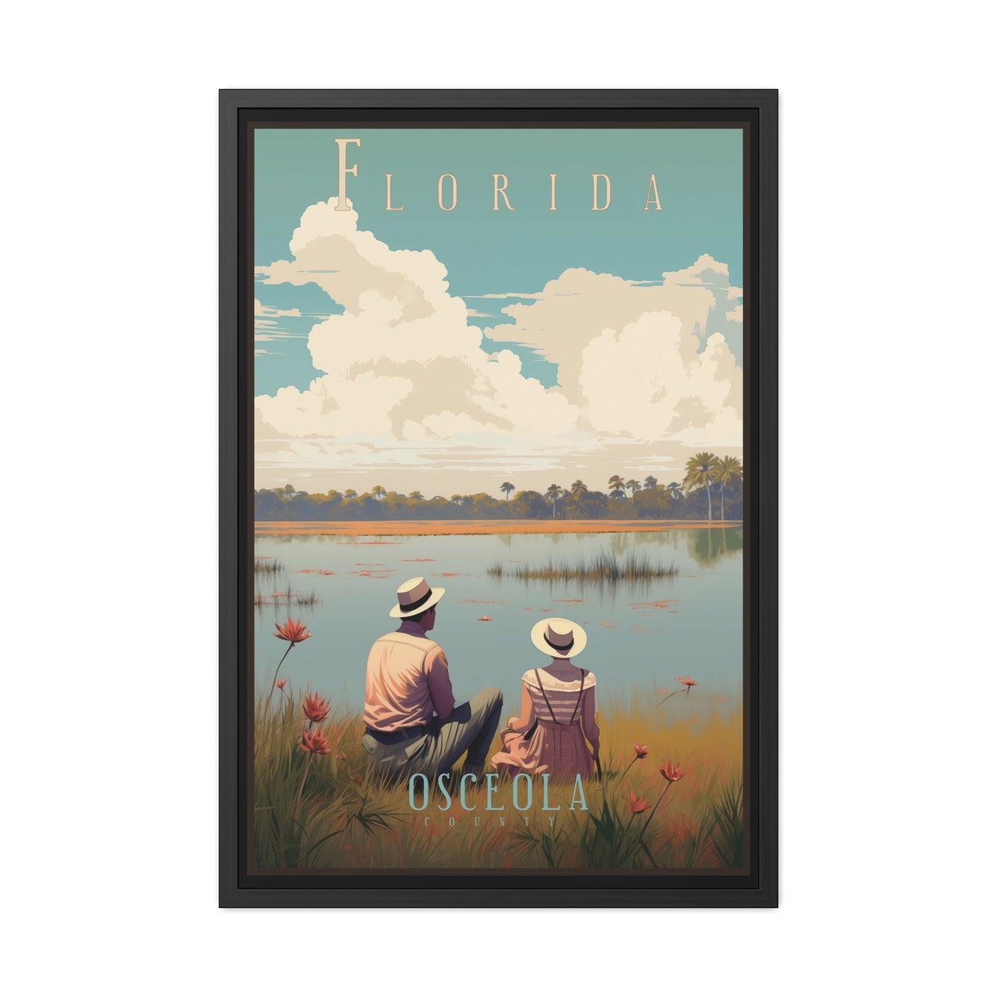 Vintage Florida Lakeside Wall Art posters – Osceola County Retro Charm