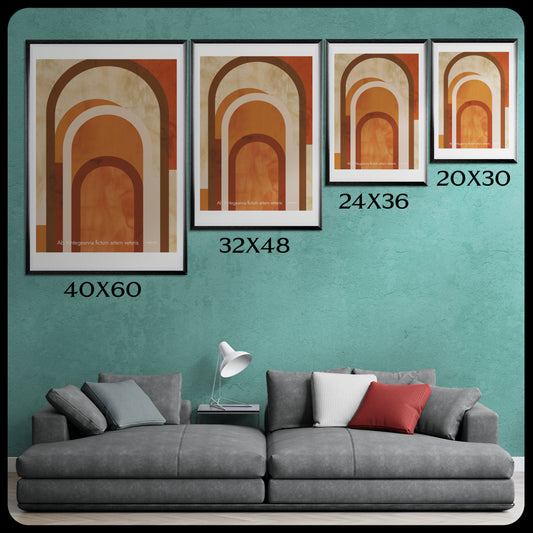Abstract Arch Framed Canvas Wall Art — Mid-Century Modern Minimalist Decor | Vintageanna