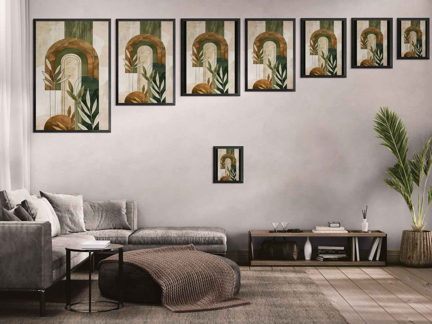Boho Framed Poster | Earthy Abstract Wall Art Print, Modern Bohemian Décor & Gift for Nature Lovers