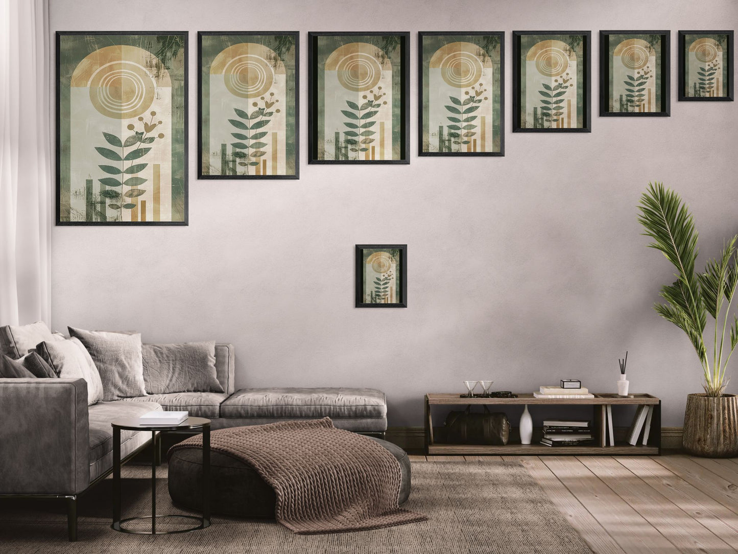 Modern Botanical Framed Poster | Minimalist Nature Wall Art Print, Contemporary Green Home Décor & Gift for Plant Lovers