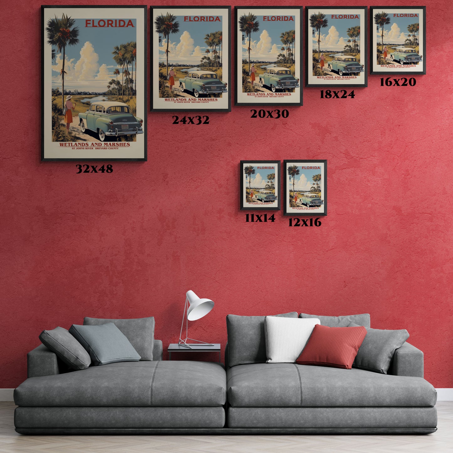 Retro Florida Wetlands Vintage Wall Art - St. Johns River